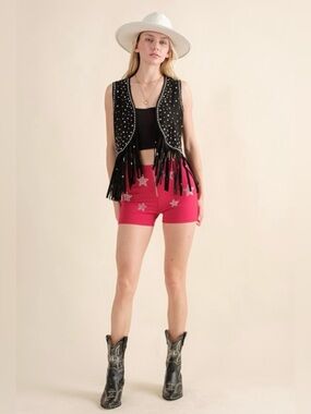 NWT blue b boutique brand Red Studded clear Star Shorts Festival Fun various sz